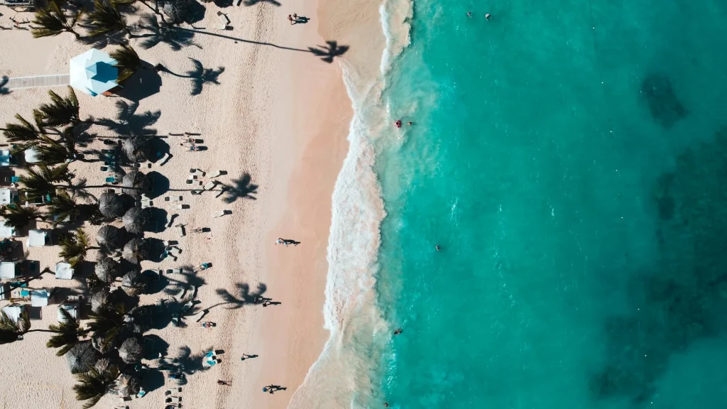 punta cana beach aerial view