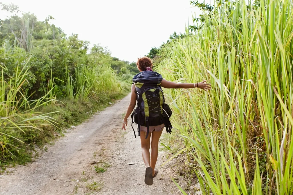 woman hiking jamaica