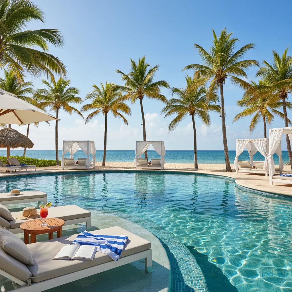 all inclusive caribbean resort poolside impression15