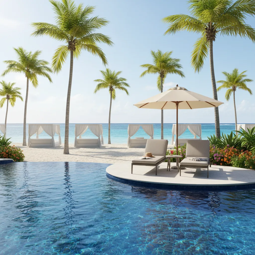 all inclusive caribbean resort poolside impression24