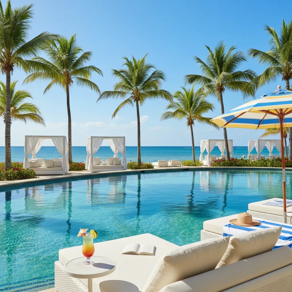 all inclusive caribbean resort poolside impression3
