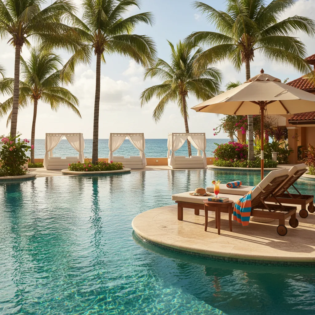 all inclusive caribbean resort poolside impression32