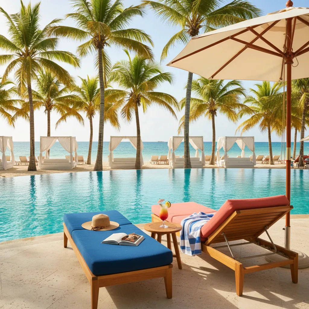 all inclusive caribbean resort poolside impression33
