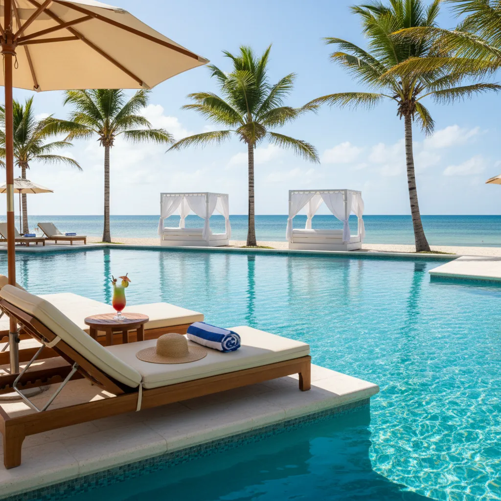 all inclusive caribbean resort poolside impression36