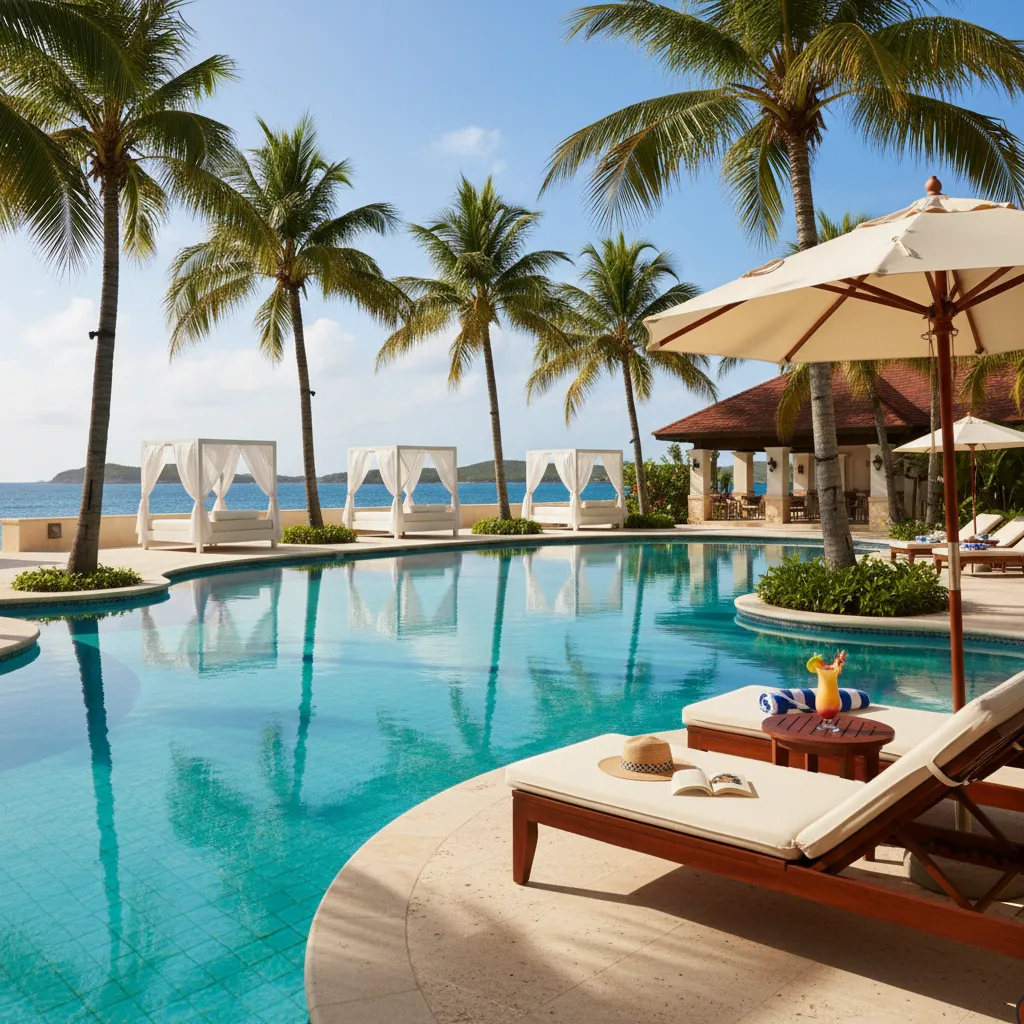 all inclusive caribbean resort poolside impression44