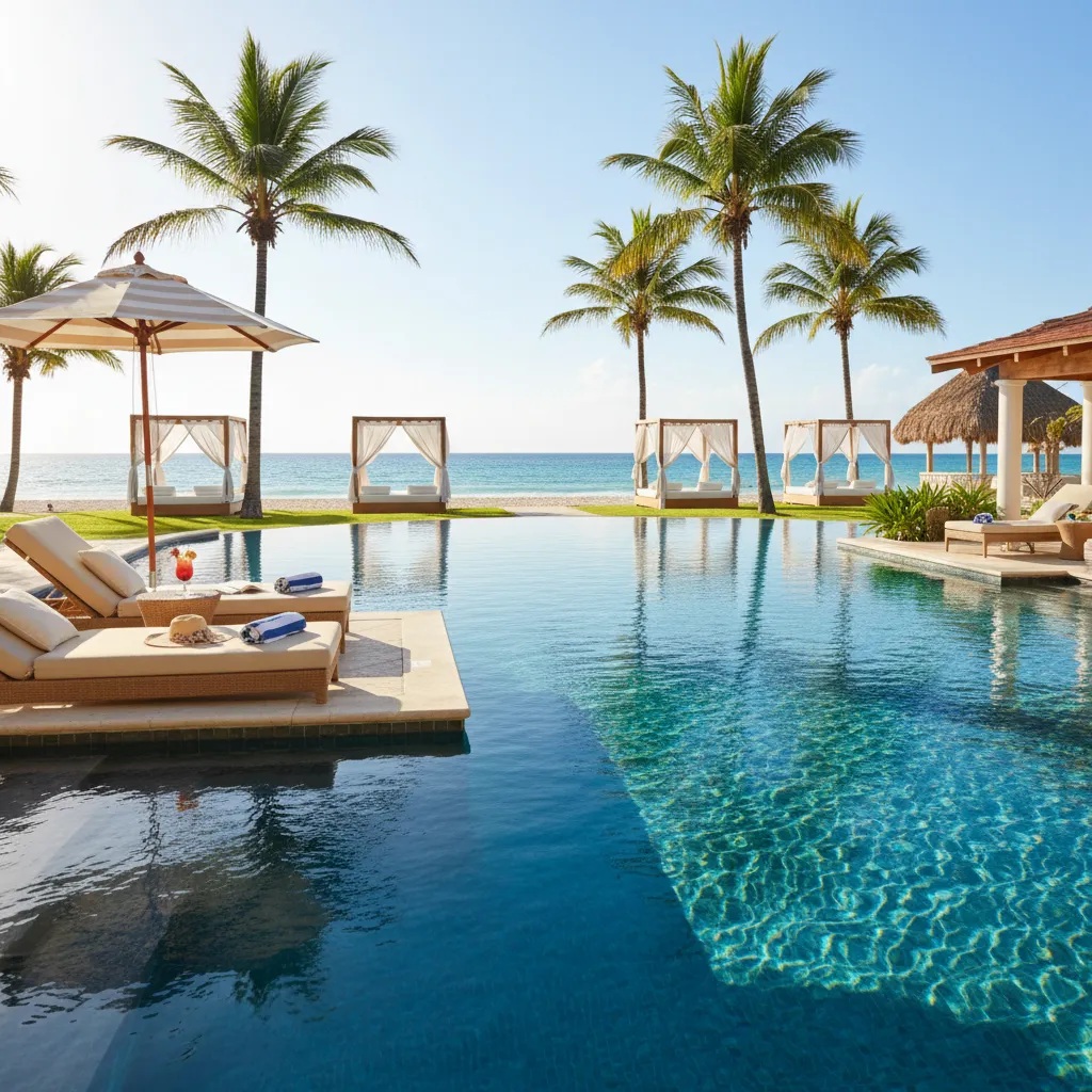 all inclusive caribbean resort poolside impression49