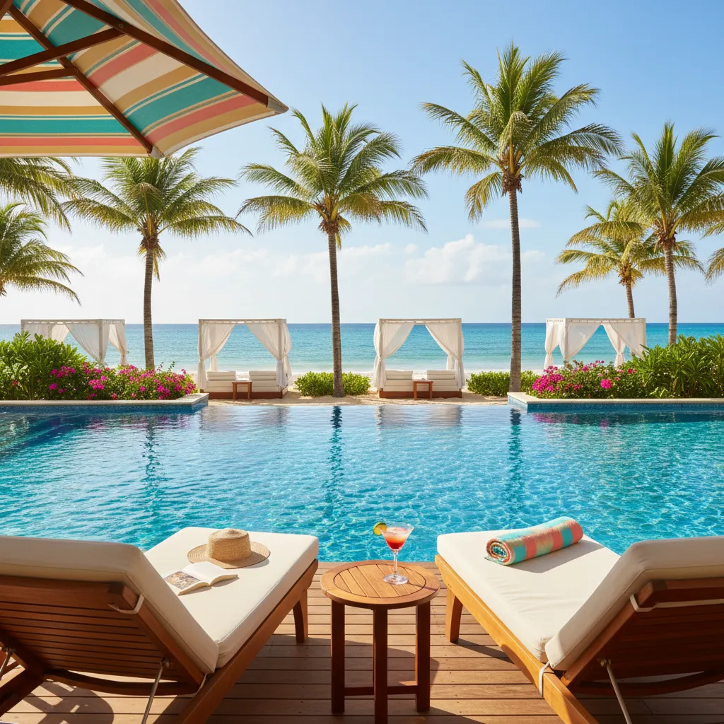 all inclusive caribbean resort poolside impression54