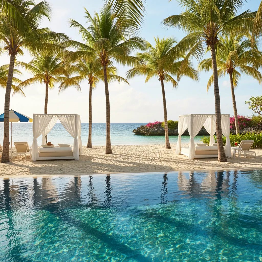 all inclusive caribbean resort poolside impression6