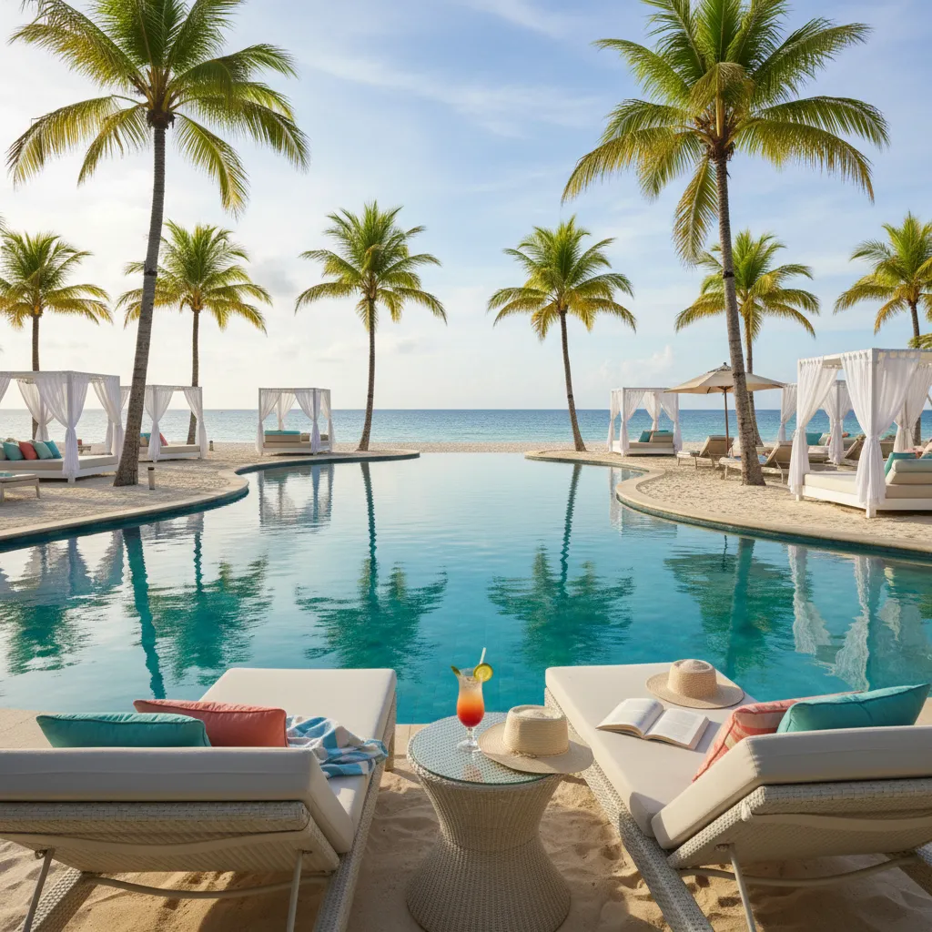 all inclusive caribbean resort poolside impression7