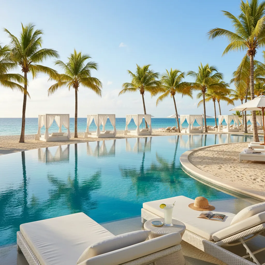 all inclusive caribbean resort poolside impression9