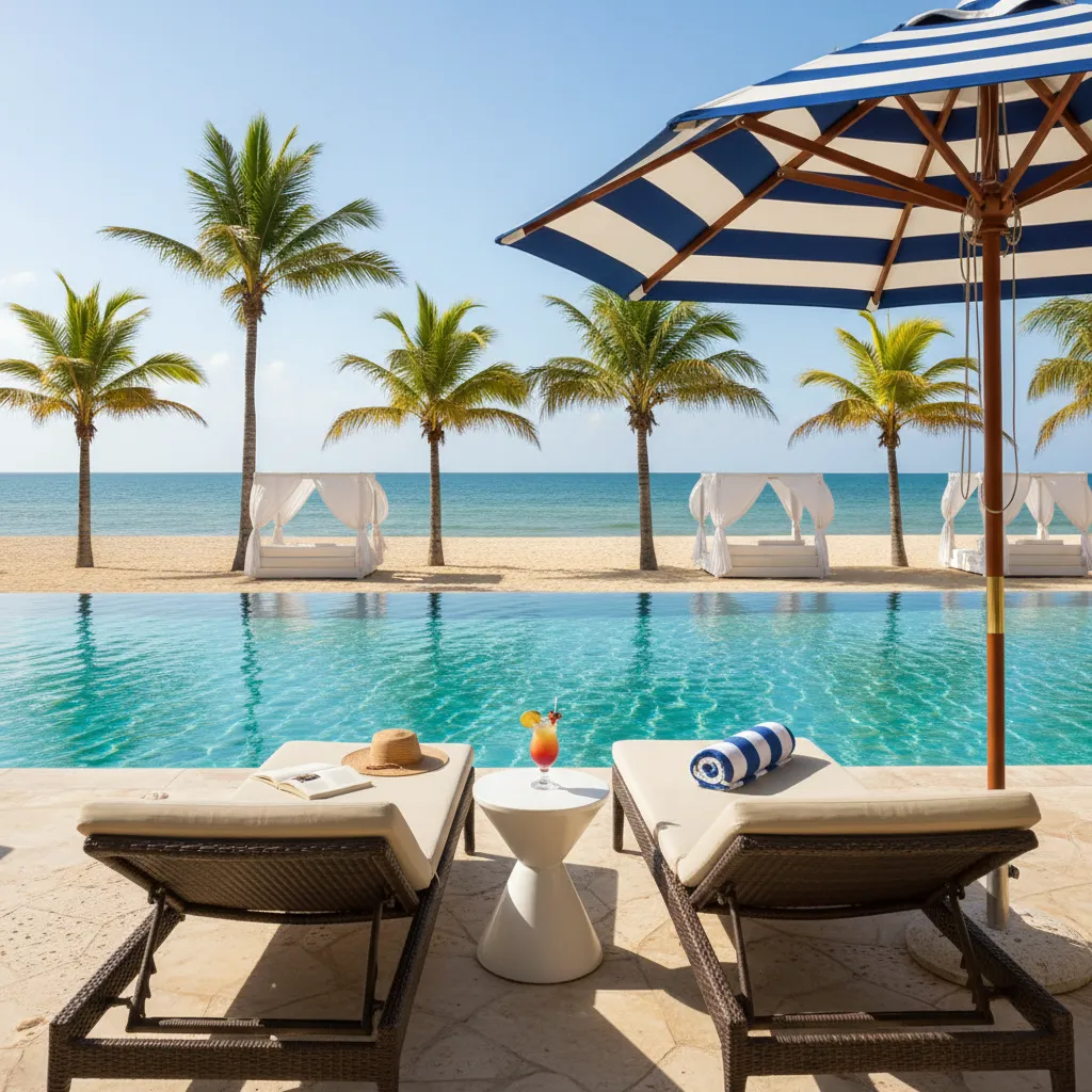 beachside caribbean resort poolside view16