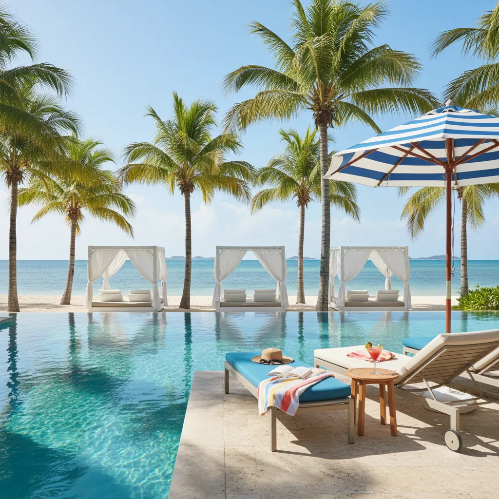 beachside caribbean resort poolside view17