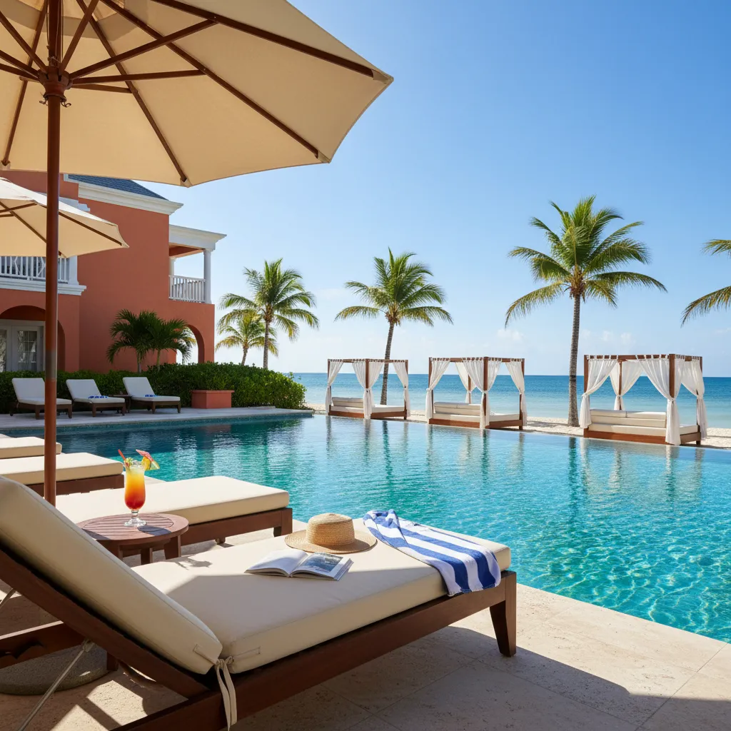 beachside caribbean resort poolside view21