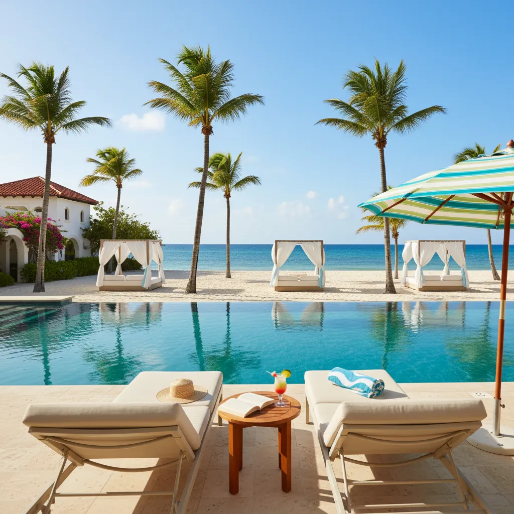 beachside caribbean resort poolside view22