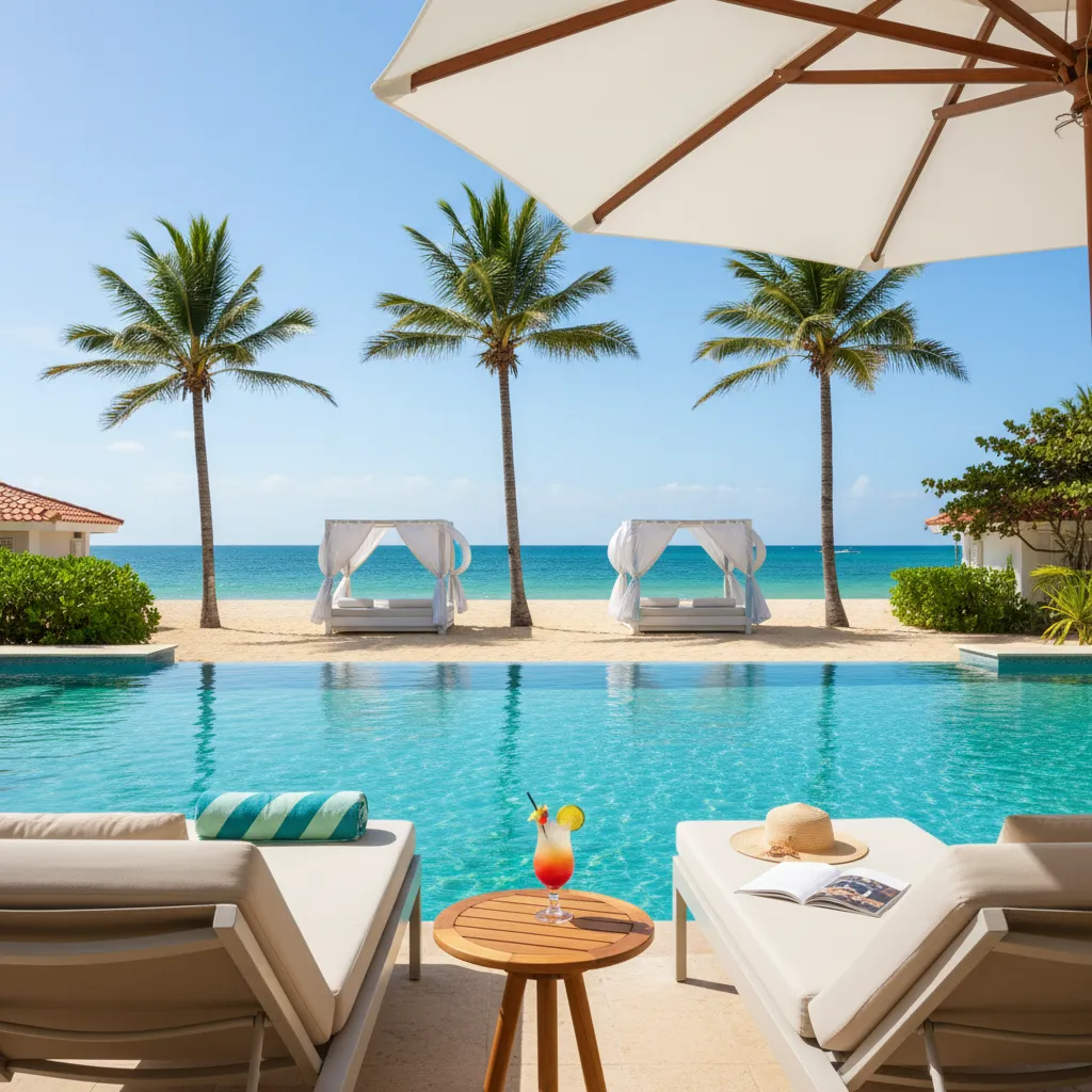beachside caribbean resort poolside view23