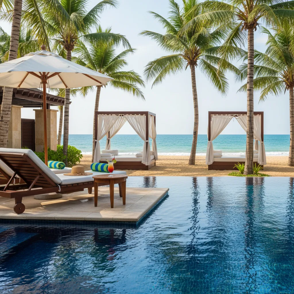 beachside caribbean resort poolside view24