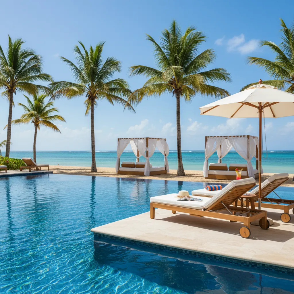 beachside caribbean resort poolside view27