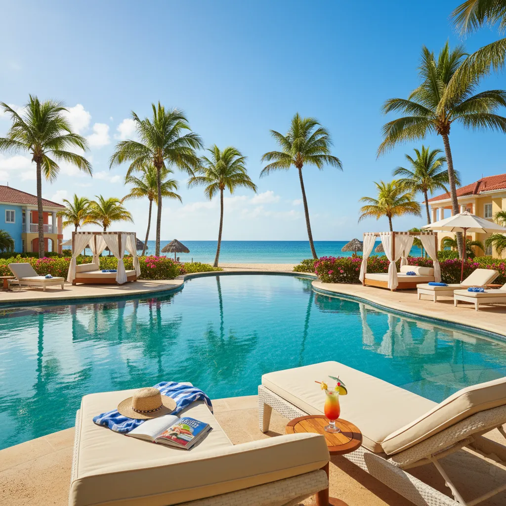 beachside caribbean resort poolside view33