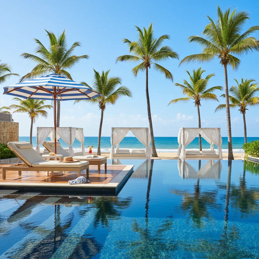 beachside caribbean resort poolside view5
