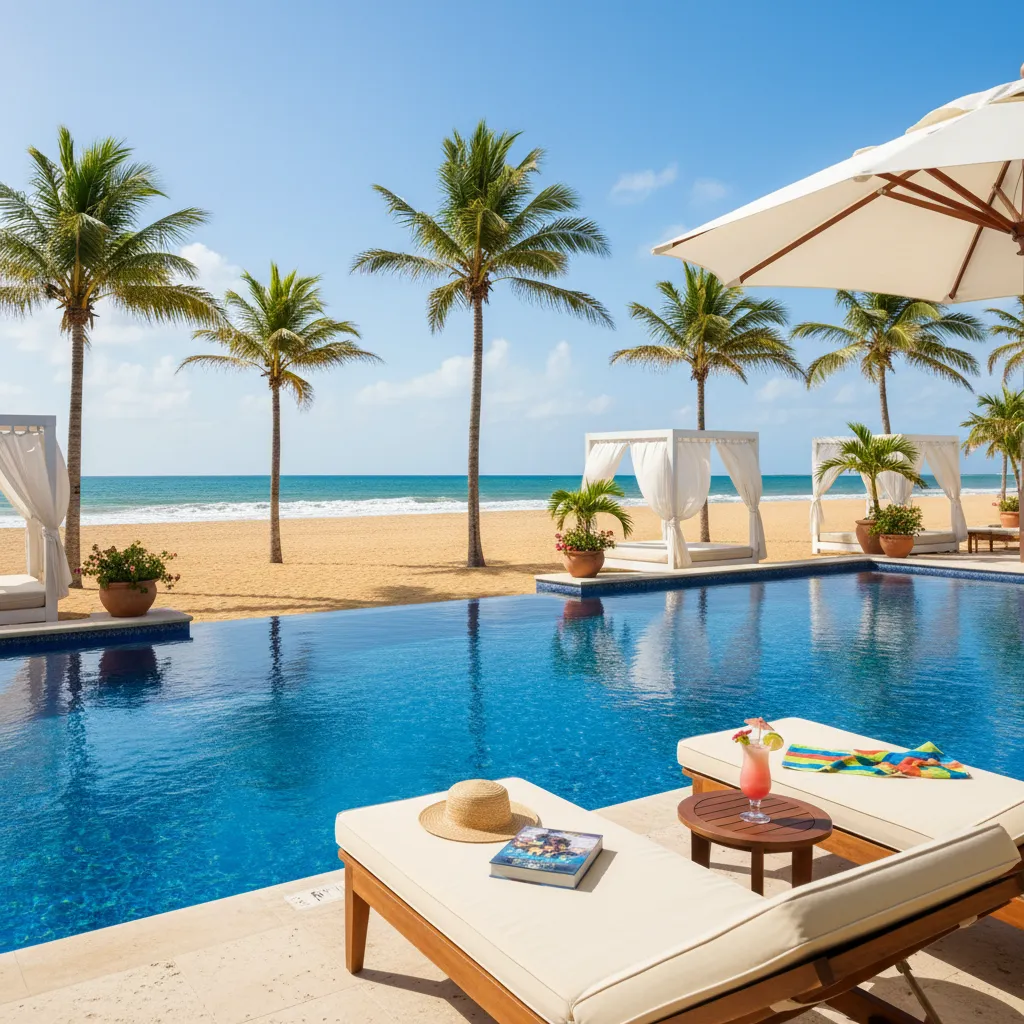 beachside caribbean resort poolside view6