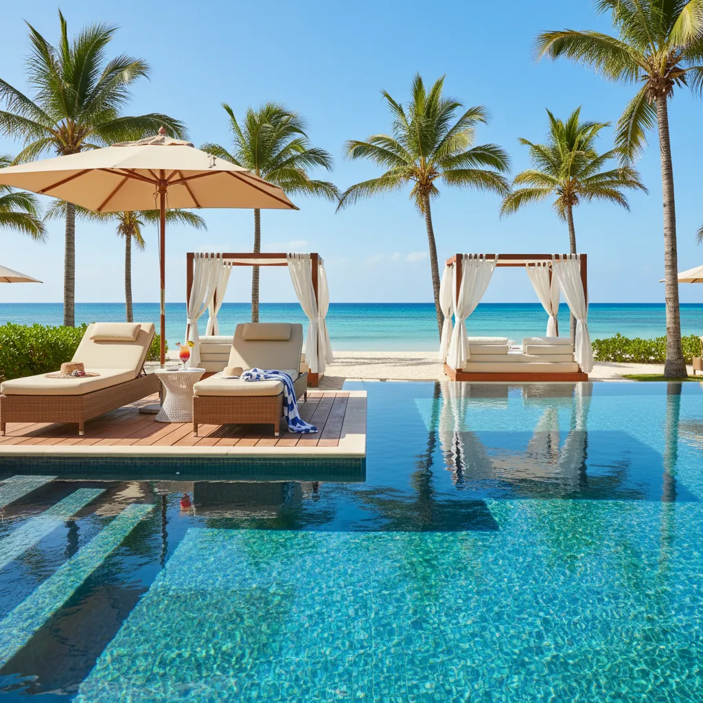 luxurious caribbean resort swimming pool13
