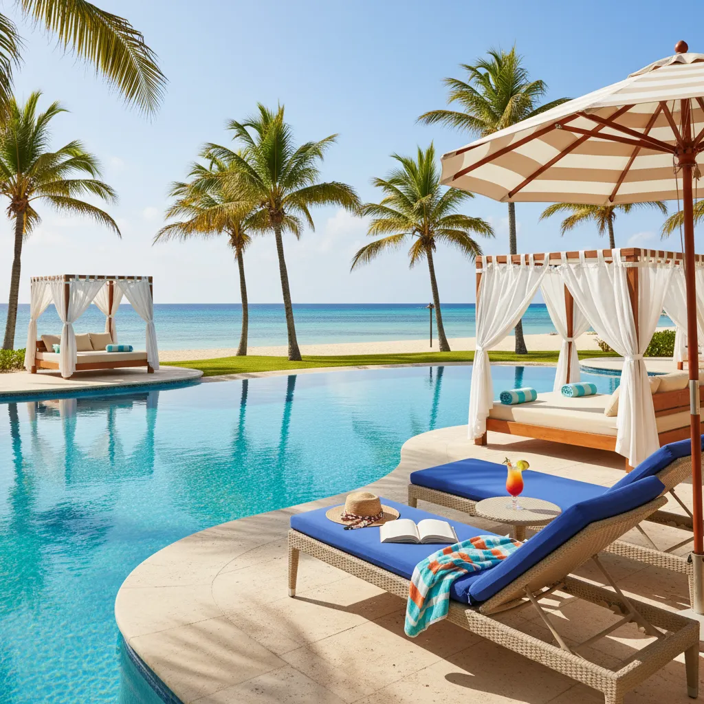 luxurious caribbean resort swimming pool24
