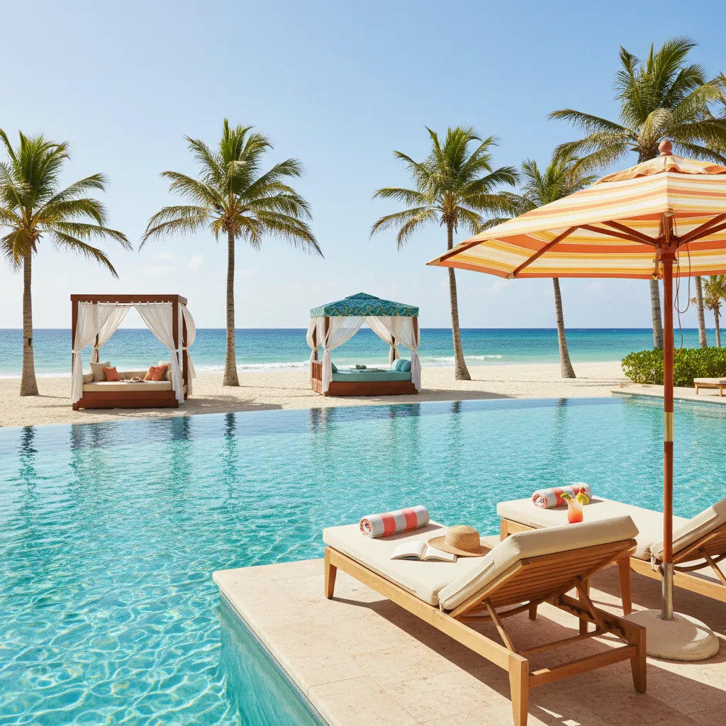 luxurious caribbean resort swimming pool25