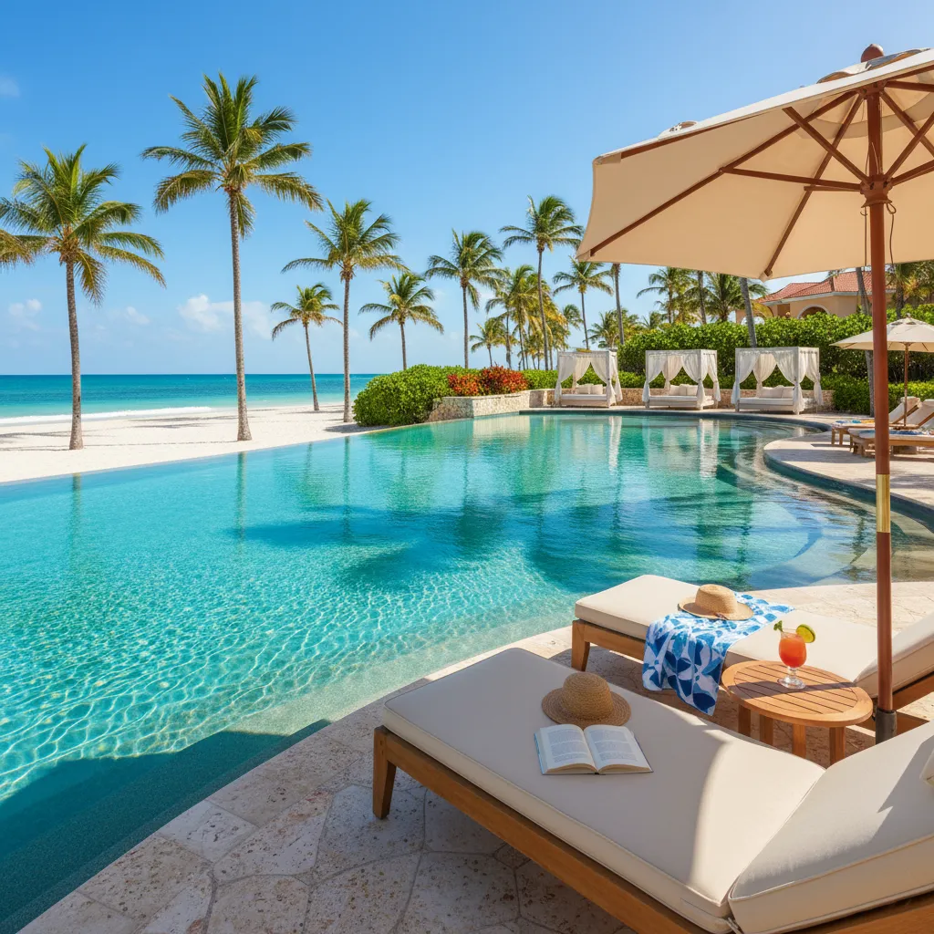 luxurious caribbean resort swimming pool3