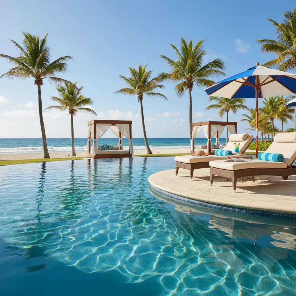 luxurious caribbean resort swimming pool9